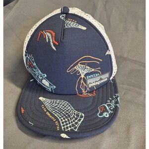Patagonia Duckbill Trucker Cap Ocean Conservation Blue Running Hat